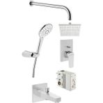 VitrA Artema Root Square 6 Parça Ankastre Duş Seti Krom Renkli Şık Tasarım Özellikleriyle