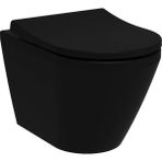 VitrA Integra 7041B083-0090 Asma Klozet, Rim-ex,Mat Siyah, 55 cm + Vitra 131-483-009 Universal Soft Klozet Kapağı