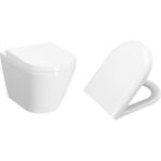 Vitra Integra Kanalsız Asma Klozet (Yanları Kapalı) + Vitra Yavaş Kapak 7041L003-0090 - Beyaz