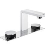 VitrA Memoria A4231558 Lavabo Bataryası, 3 Delikli Lavabolar Için, Krom/Siyah