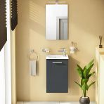 Vitra Mia 69582 Banyo Dolabı Seti Kapaklı 40 cm Antrasit