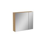 VitrA Mia Asimetrik Aynalı Banyo Dolabı İki Kapaklı Altın Meşe 80 cm, TYCD66E89155F892BFAA12800