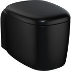 VitrA Plural 7830B483-0090 Rim-ex Asma Klozet, 55 cm, Mat Siyah, Kapak Dahil Değildir - Siyah Meşe