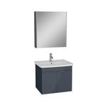 VitrA QUADRUM SET LAVABO DOLAP 65 CM DOLAPLI AYNA PARLAK ANTRASİT 67107