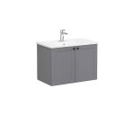 Vitra Root Classic 80 Cm Gri Kapaklı Banyo Dolabı Alt Modül Lavabo 68710