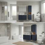 Vitra Root Classic Banyo Dolabı Takımı 80 cm - Mat Lacivert - Core Aynalı Üst Modül ve Boy Dolabı Dahil