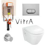 Vitra S50 Kanalsız Asma Klozet 7740T003-0850, Vitra Gömme Rezervuar Set 768-1851