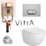 Vitra Sento Rim-Ex Asma Klozet Slim Kapak, Vitra Gömme Rezervuar Set 768-1851 - Beyaz
