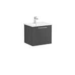 VitrA Vitra Root Flat 60 Cm Gri Çekmeceli Banyo Dolabı Alt Modül Lavabo Beyaz