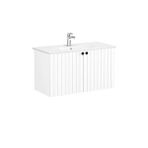 VitrA Vitra Root Groove 100 Cm Beyaz Kapaklı Banyo Dolabı Alt Modül Lavabo