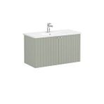 VitrA Vitra Root Groove Kapaklı Lavabo Dolabı 100 Cm Mat Retro Yeşil (yuvarlak Lavabo Dahil) 69316