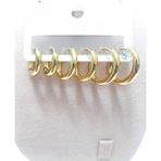 Vitrin Accessories Çelik Küpe 3'lü Sade Yuvarlak Halka Model Küpe 2 mm Kalınlık Altın Sarısı Gold