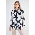 Vitrin Balıkçı Yaka Batik Desen Bluz