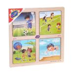 Vitrin Dolusu ONY-343/344/345/346 Ahşap Eğitici 4'lü Puzzle -Onyıl
