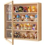 Vitrin, Figürler Cam Duvara Monte Koleksiyon Teşhir Dolabı, Akrilik Şeffaf Curio Kasa, Yatak Odası Ofisi için LED Işıklı Ahşap Çerçeve Depolama Rafı (19,7 x 3,1 x 26 inç)