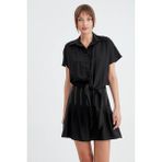 Vitrin Pileli Mini Etek - Siyah - XS