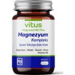 Vitus Pharma Vitus Magnezol B6 Plus Dörtlü Magnezyum Kompleks Bisglisinat, Malat, Taurat, Sitrat 60 Tablet