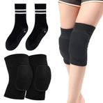 VIUWIZE Tekli paket spor dizlik, kadınlar ve erkekler için, voleybol dizliği, 1 çift spor çorabı, scooter, kaykay, dövüş sporları, dans, futbol, hentbol, yoga için uygundur