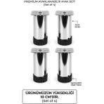 Viva 10 cm Metal Mobilya Ayağı - Ultra Dayanıklı Demir Koltuk ve Sehpa Ayağı (4'lü Set)