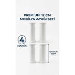 Viva 12 cm Beyaz Jumbo Mobilya Ayağı - Koltuk, Kanepe ve Baza Uyumludur (4'lü Set)