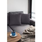 Viva Home 2'Li 43X43Cm Antrasit Tay Tüyü Döşemelik Premium Kumaş Dekoratif Çift Taraflı Kırlent Kılıfı Krl001