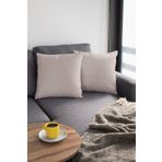 Viva Home 2'Li 43X43Cm Bej Dekoratif Çift Taraflı Kırlent Kılıfı Tay Tüyü Döşemelik Premium Kumaş Krl027