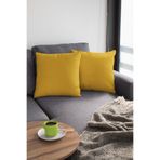 Viva Home 2'Li 43X43Cm Hardal Çift Taraflı Premium Tay Tüyü Döşemelik Kumaş Dekoratif Kırlent Kılıfı Krl025