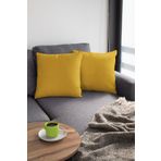 Viva Home 2'Li 43X43Cm Hardal Çift Taraflı Premium Tay Tüyü Döşemelik Kumaş Dekoratif Kırlent Kılıfı Krl025