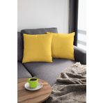 Viva Home 2'Li 43X43Cm Sarı Tay Tüyü Döşemelik Premium Kumaş Dekoratif Çift Taraflı Kırlent Kılıfı Krl016