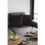 Viva Home 2'Li 43X43Cm Siyah Dekoratif Çift Taraflı Tay Tüyü Döşemelik Premium Kumaş Kırlent Kılıfı Krl004