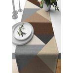 Viva Home 40x140cm Runner Dokuma Leke Tutmayan Premium Tay Tüyü Kumaş Masa Örtüsü Geometrik Rnr391