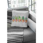Viva Home 43x43cm Çift Taraflı Kırlent Yastık Kılıfı Premium Tay Tüyü Dokuma Leke Tutmayan Kumaş Kaktüs Krl335