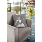 Viva Home 43X43Cm Tay Tüyü Dokuma Premium Kedili Kumaş Çift Taraflı Kırlent Yastık Kılıfı Krl440