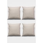 Viva Home 4'Lü 43X43Cm Bej Dekoratif Çift Taraflı Kırlent Kılıfı Tay Tüyü Döşemelik Premium Kumaş Krl027