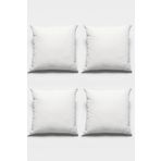 Viva Home 4'Lü 43X43Cm Beyaz Tay Tüyü Döşemelik Premium Kumaş Dekoratif Çift Taraflı Kırlent Kılıfı Krl026