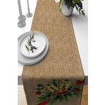 Viva Home Bej Yeniyıl Yılbaşı Noel Christmas Runner Masa Örtüsü 40X140Cm Rnr634