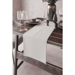 Viva Home Beyaz Runner 40x140cm Premium Süet Dokuma Kumaş Leke Tutmayan Masa Örtüsü Rnr026