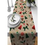 Viva Home Christmas Premium Tay Tüyü Yeni Yıl Leke Tutmayan Kumaş Yılbaşı Masa Örtüsü Runner 40x140cm Rnr541