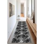 Viva Home Geometrik Desen Kaymaz Taban Antre Hol Mutfak Halısı Kesme Özel Ölçülü Rulo Yolluk Ar1199, Füme, 100 X 560