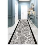 Viva Home Gri Kaymaz Mermer Desen Kesme Rulo Özel Ölçülü Yolluk Vh067, Gri, 100 X 220