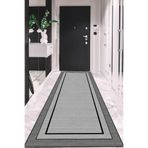 Viva Home Gri Kaymaz Tabanlı Yıkanabilir Leke Tutmaz Özel Ölçülü Kesme Rulo Yolluk Mutfak Halısı Ar1402, Gri, 80 X 130