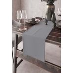 Viva Home Gri Runner 40x140cm Premium Süet Dokuma Kumaş Leke Tutmayan Masa Örtüsü Rnr010