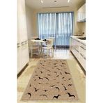 Viva Home Hasır Görünümlü Leke Tutmaz Kaymaz Tabanlı Yıkanabilir Mutfak Halısı Ar1050, Kuşlu, 80 X 200