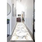 Viva Home Kaymaz Taban Dijital Baskılı Yolluk Gold Prizma Ar272, Beyaz, 100 X 100
