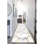 Viva Home Kaymaz Taban Dijital Baskılı Yolluk Gold Prizma Ar272, Beyaz, 100 X 480