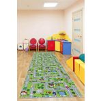 Viva Home Kaymaz Taban Kesme Yolluk Otoyollu Çocuk Halısı Ar251, Yeşil, 80 X 240