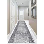 Viva Home Kaymaz Taban Kesme Yolluk Taş Desen Ar313, Gri, 80 X 350