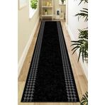 Viva Home Kaymaz Taban Makinede Yıkanabilen Kesme Rulo Yolluk Kazayağı Ar506, Siyah, 100 X 140