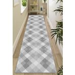 Viva Home Kaymaz Taban Makinede Yıkanabilir Özel Ölçü Kesme Rulo Yolluk Ar1341, Gri, 80 X 380