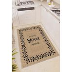 Viva Home Kaymaz Tabanlı Hasır Görünümlü Leke Tutmaz Yıkanabilir Mutfak Halısı Ar1054, Sweet, 100 X 200